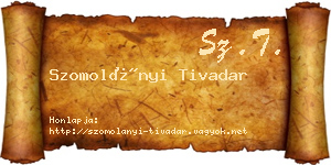 Szomolányi Tivadar névjegykártya